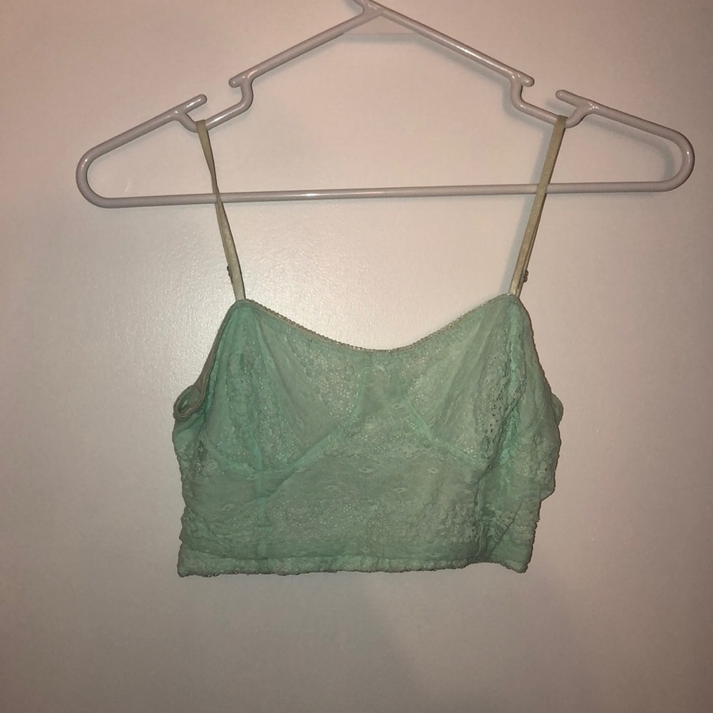 Blue/green lace bralette